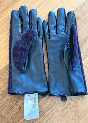 Bordo Hakiki Deri Dokunmatik Eldiveni - Görsel 2