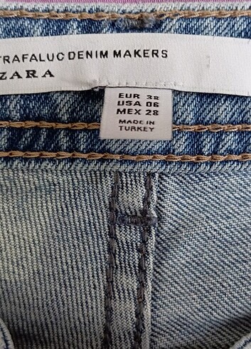 38 Beden mavi Renk Yırtık boyfriend pantolon 