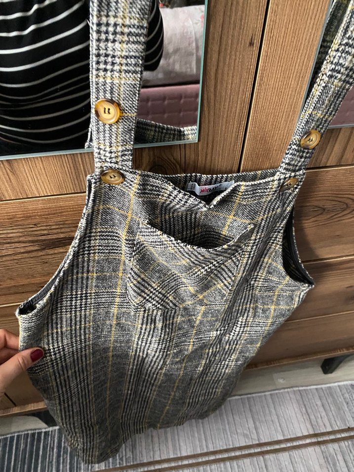 Kadın Kareli elbise - Görsel 2