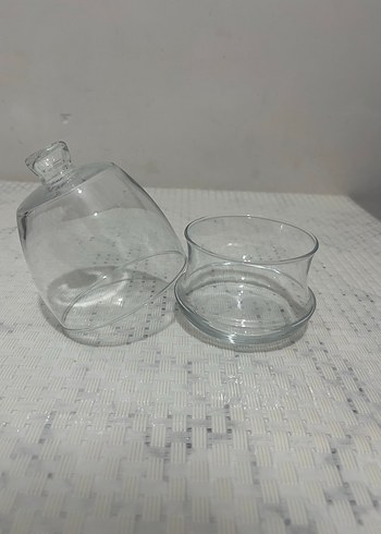 Şeffaf Cam Küçük Kapaklı Tabak - Görsel 2