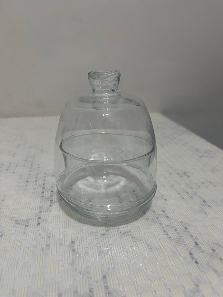 Şeffaf Cam Küçük Kapaklı Tabak - Görsel 3