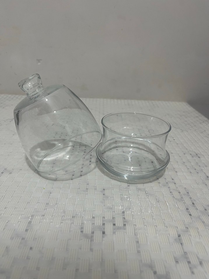 Şeffaf Cam Küçük Kapaklı Tabak - Görsel 2