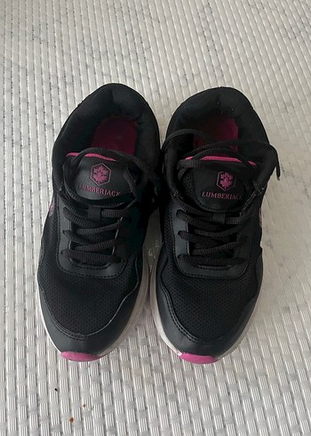 Kadın Siyah-Pembe Bağcıklı Spor Ayakkabı - Görsel 2