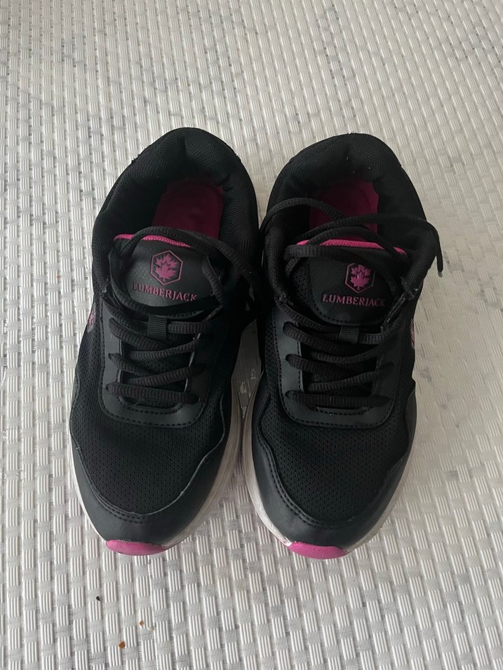 Kadın Siyah-Pembe Bağcıklı Spor Ayakkabı - Görsel 2