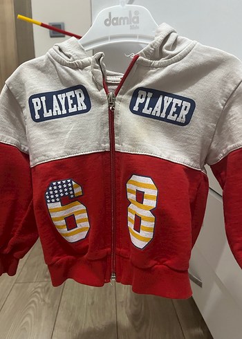 Kırmızı Fermuarlı Erkek Çocuk Sweatshirt - Görsel 2