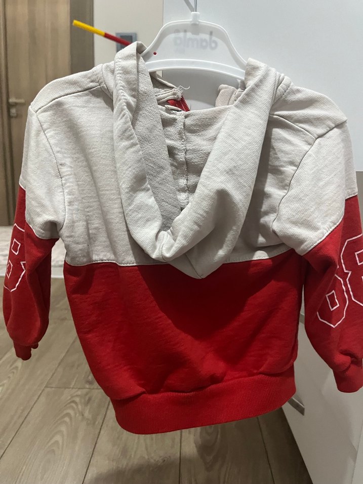 Kırmızı Fermuarlı Erkek Çocuk Sweatshirt - Görsel 3