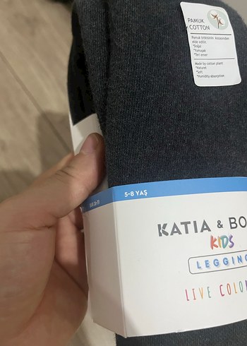 Gri Pamuklu havlu Çocuk Tayt - Görsel 2