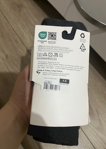 Gri Pamuklu havlu Çocuk Tayt - Görsel 4