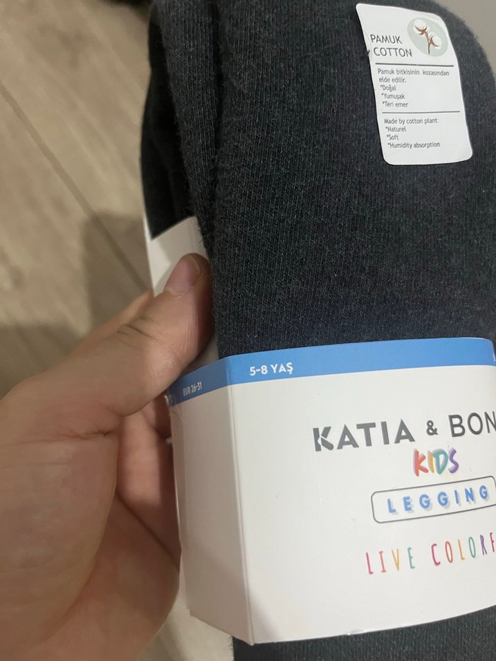 Gri Pamuklu havlu Çocuk Tayt - Görsel 2