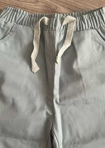 Su yeşili Erkek Çocuk Keten Pantolon - Görsel 2