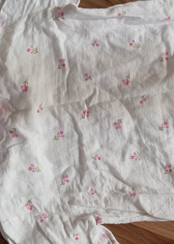 Kız Çocuk Beyaz Nakışlı Pamuk Gömlek - Görsel 3