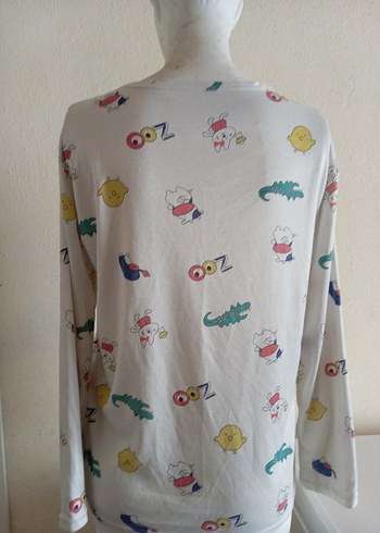 Baskılı Beyaz Hamile Uzun Kollu Tişört - Görsel 3