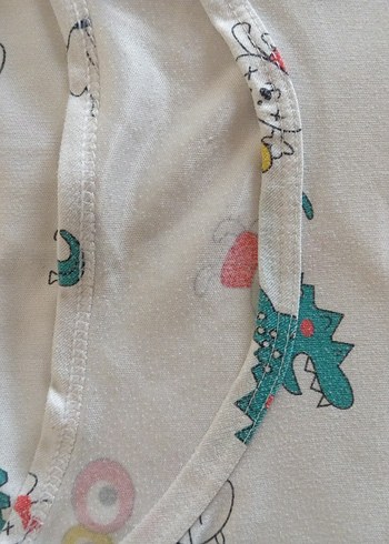 Baskılı Beyaz Hamile Uzun Kollu Tişört - Görsel 4