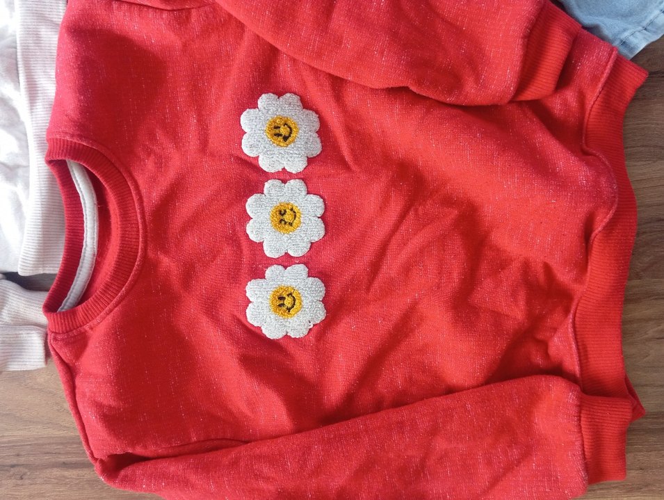 Kız Çocuk Renkli Nakışlı Uzun Kollu Sweatshirt - Görsel 2