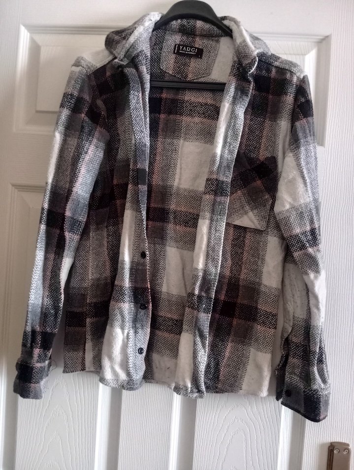 Gri Kareli Uzun Kollu Erkek Gömlek - Görsel 5