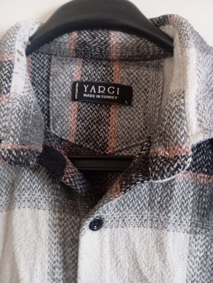 Gri Kareli Uzun Kollu Erkek Gömlek - Görsel 3