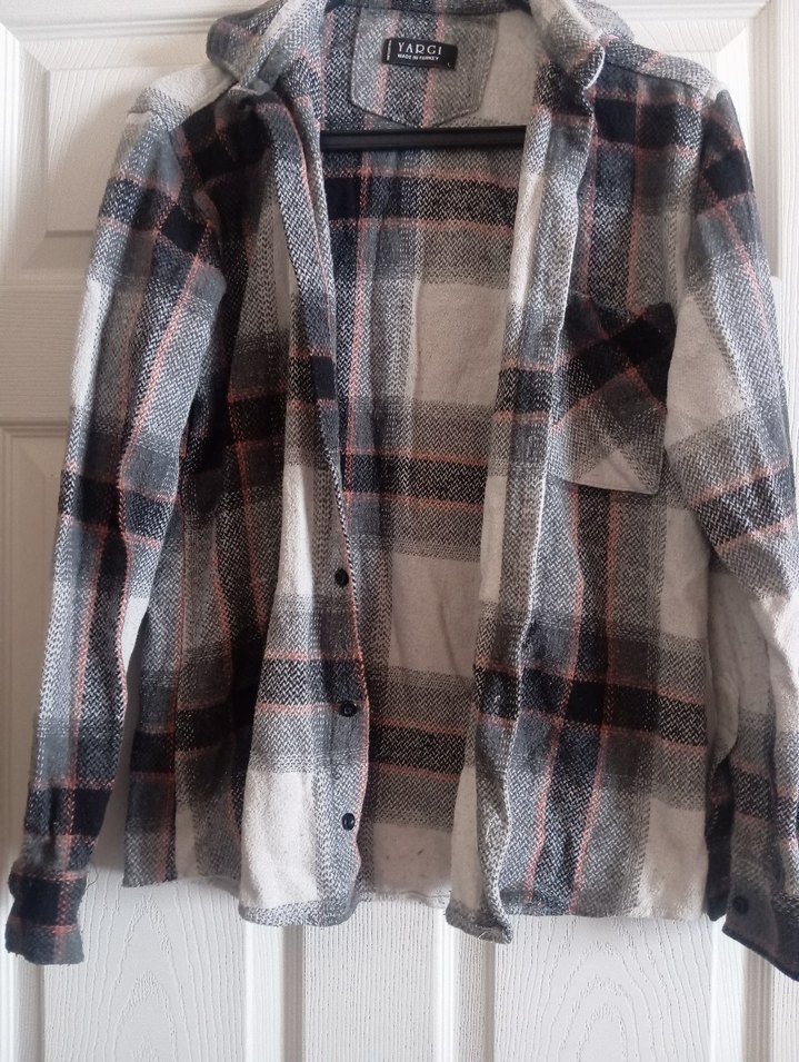 Gri Kareli Uzun Kollu Erkek Gömlek - Görsel 2