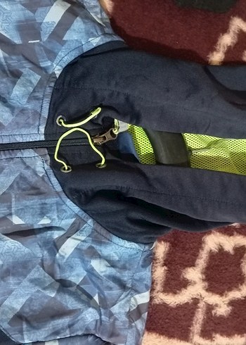 Erkek Çocuk Mavi Kapüşonlu Fermuarlı Ceket - Görsel 2