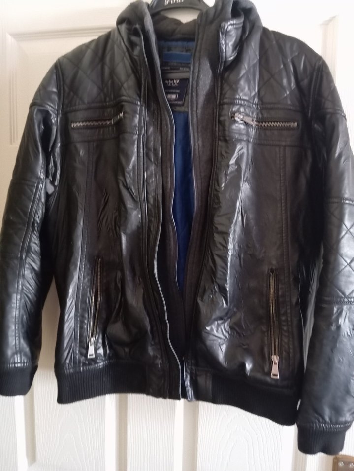 Siyah Deri Erkek Biker Ceket - Görsel 3