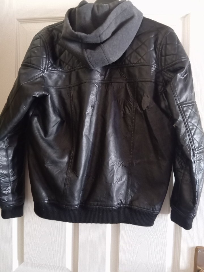 Siyah Deri Erkek Biker Ceket - Görsel 4