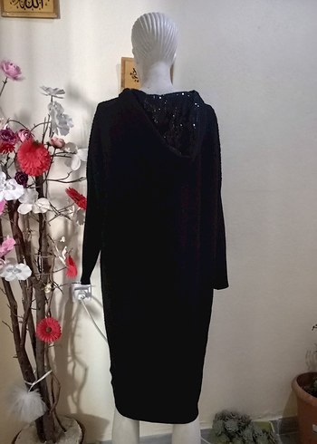 Kadın Siyah Uzun Fermuarlı Kaban - Görsel 3