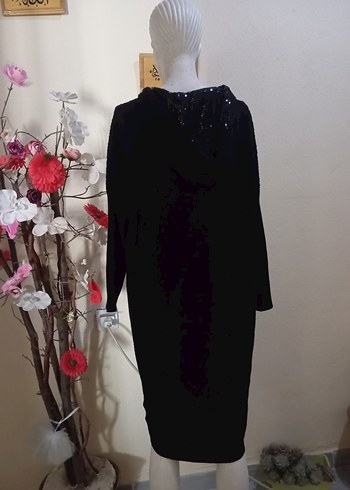 Kadın Siyah Uzun Fermuarlı Kaban - Görsel 4