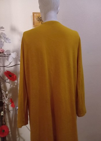 Sarı Uzun Kollu Bohem Kadın Hırka - Görsel 3