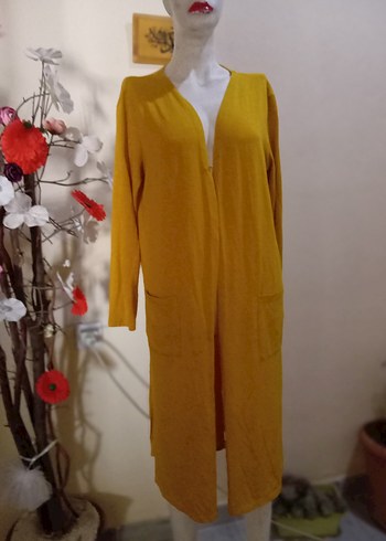 Sarı Uzun Kollu Bohem Kadın Hırka - Görsel 2