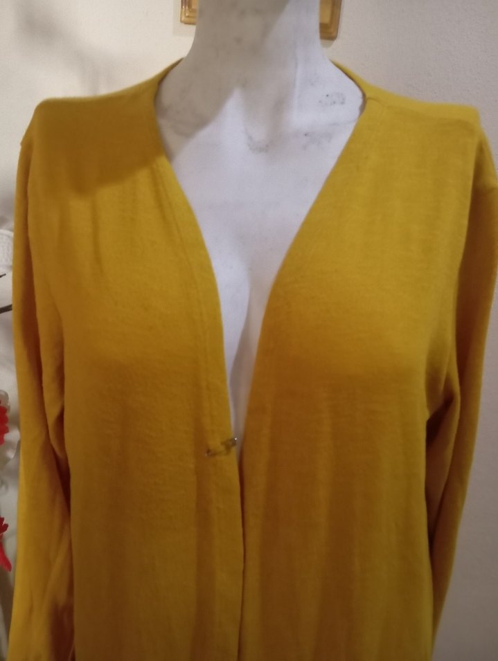 Sarı Uzun Kollu Bohem Kadın Hırka - Görsel 5