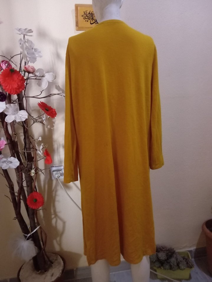 Sarı Uzun Kollu Bohem Kadın Hırka - Görsel 4