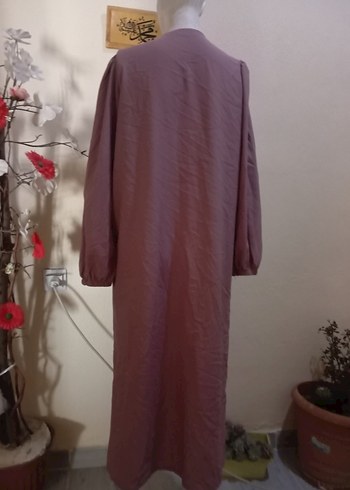 Uzun Kol Drapeli Bej Kadın Elbise - Görsel 2