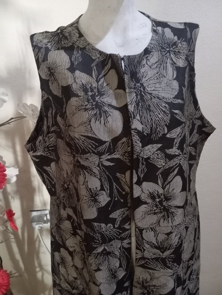 Kadın Gri Vintage Straplez Uzun Elbise - Görsel 2