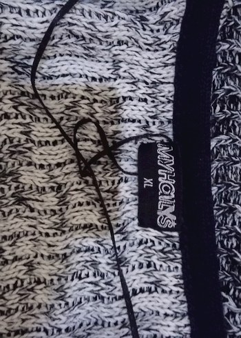 Gri Uzun Örgü Kadın Hırka - Görsel 2