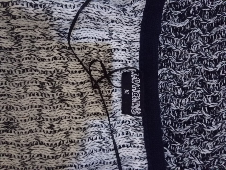 Gri Uzun Örgü Kadın Hırka - Görsel 2