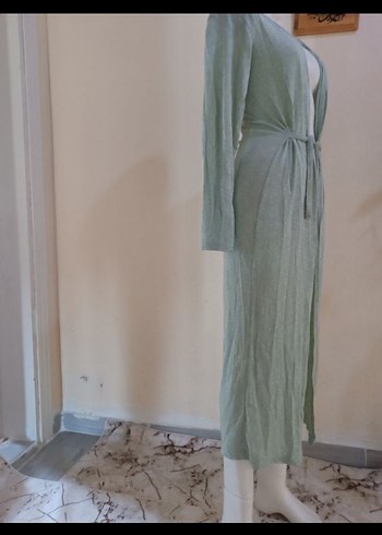 Uzun Kollu Gri Bohem Kadın Sabahlık - Görsel 2