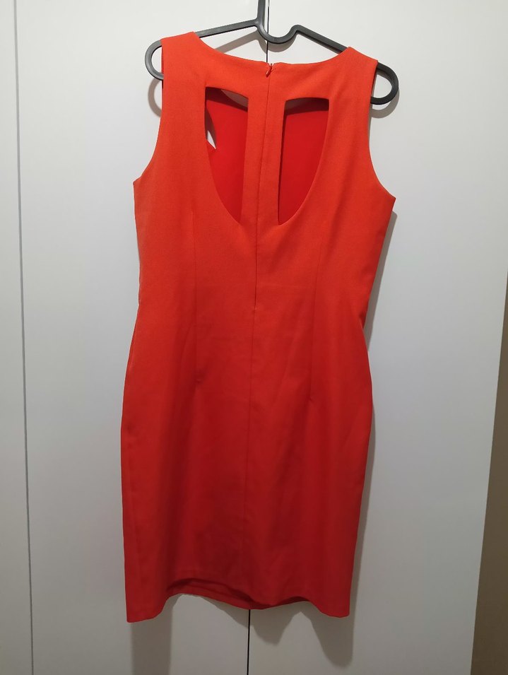 Kırmızı Midi Kesim Kolsuz Elbise - Görsel 2