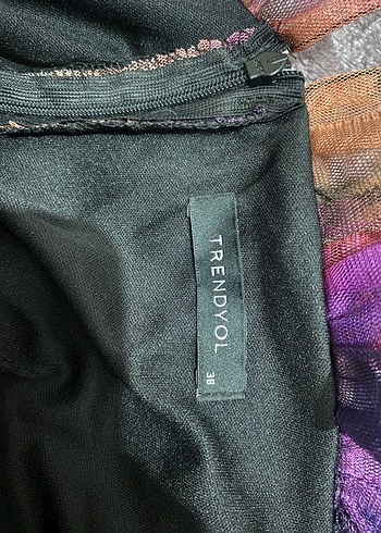 Trenyol Mor Drapeli mini Elbise - Görsel 2