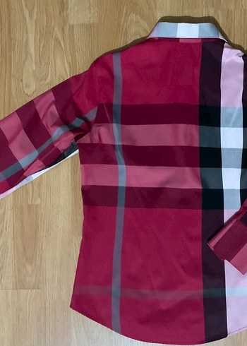 Bordo Desenli Uzun Kollu Kadın Gömlek - Görsel 2