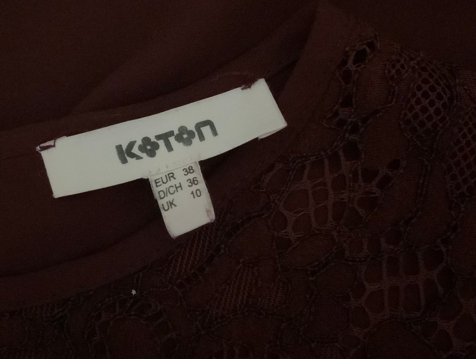 Koton bordo dantel detaylı bluz - Görsel 3