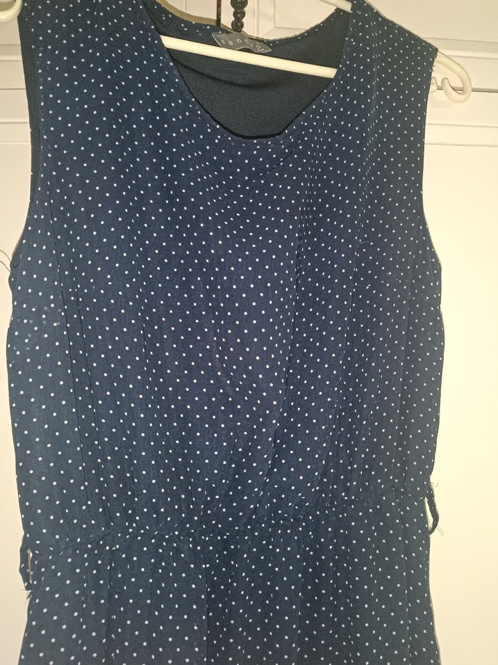 lacivert puantiyeli elbise - Görsel 3