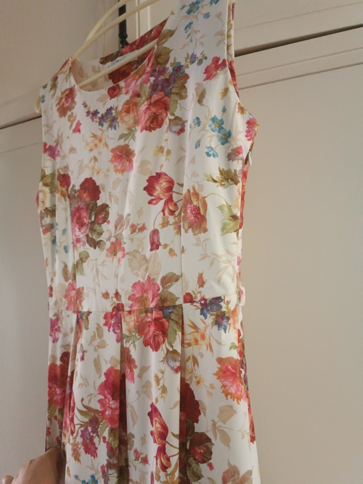 Çiçek Desenli Midi Bohem Elbise - Görsel 2