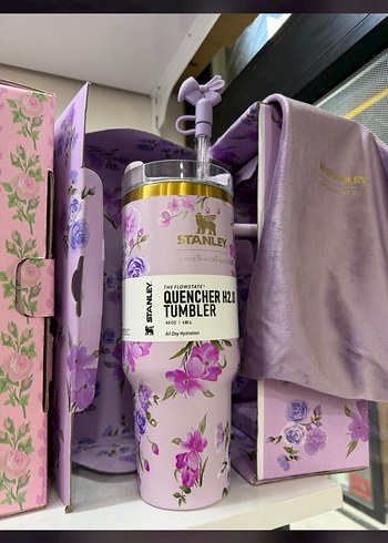 Stanley Çiçek Desenli Beyaz Termos Kupa - Görsel 2