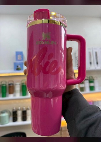 Parlak Pembe Barbie Stanley Termos Bardak - Görsel 2