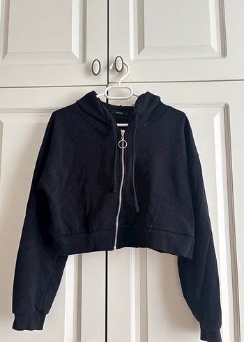 Fermuarlı Siyah Kadın Sweatshirt