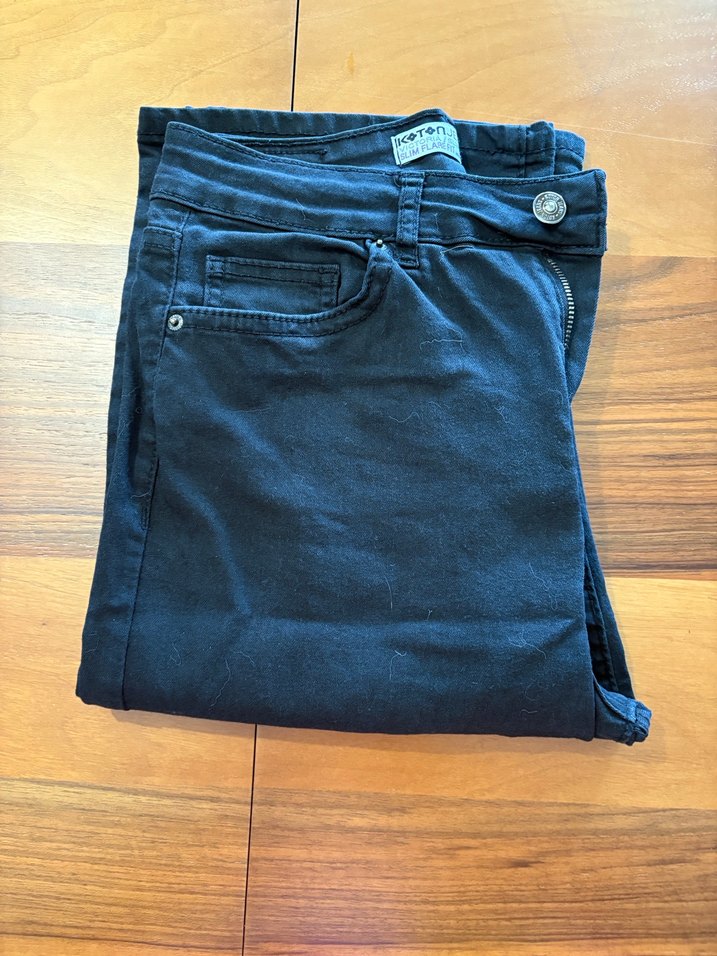Siyah Regular Fit Bayan Denim Pantolon - Görsel 3