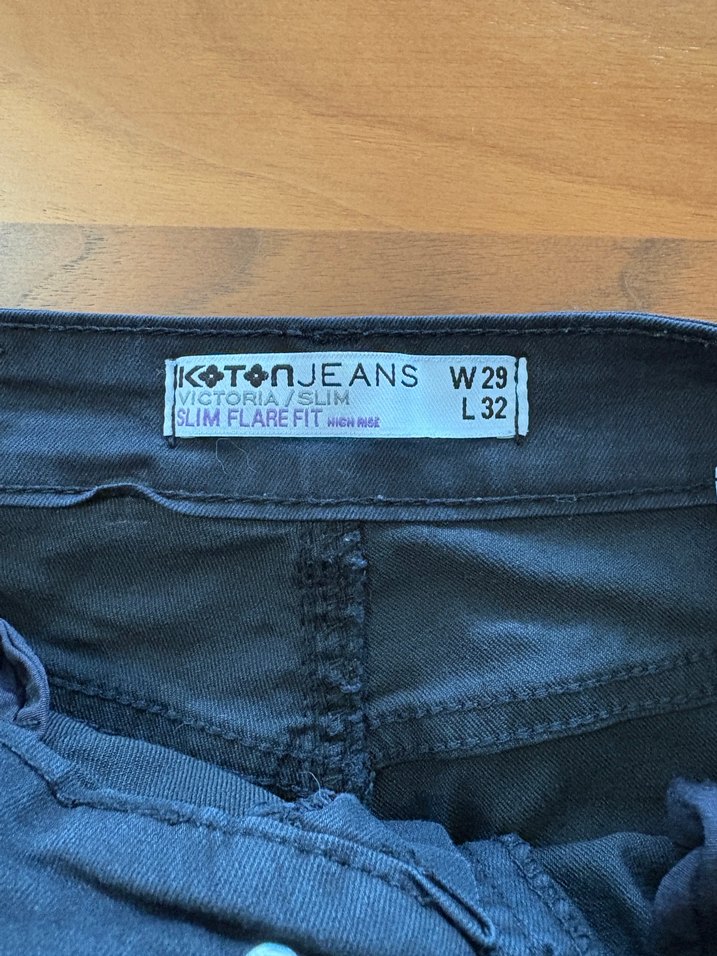 Siyah Regular Fit Bayan Denim Pantolon - Görsel 4