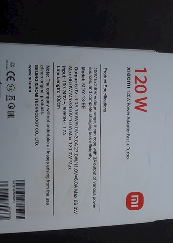 Xiaomi 120W Hızlı Şarj Adaptörü Beyaz - Görsel 2
