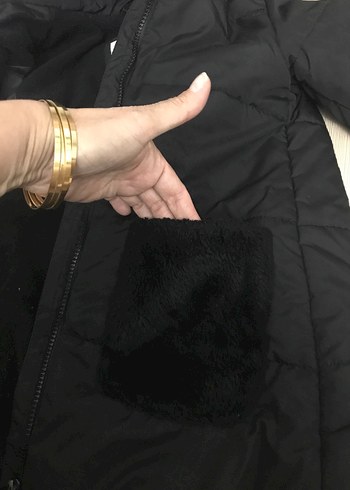 Kürklü Siyah Çocuk Kışlık Mont - Görsel 6