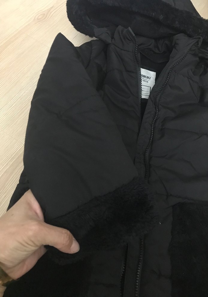 Kürklü Siyah Çocuk Kışlık Mont - Görsel 2