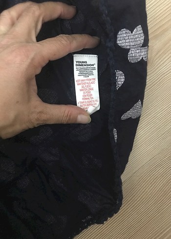 5 Yaş Beden Kız Çocuk Lacivert Kalp Desenli Askılı Elbise
